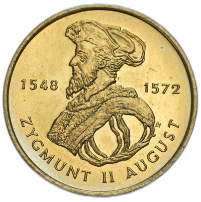 III RP. 2 złote 1996 Zygmunt II August - NAJRZADSZE - PIĘKNE