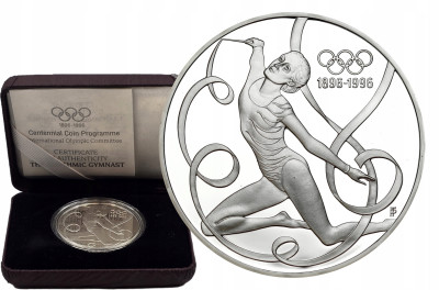 Austria - 200 szylingów 1996 olimpiada + pudełko - SREBRO