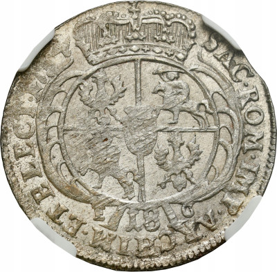 August III Sas. Ort (18 groszy) 1754, Lipsk NGC MS62 – PIĘKNY