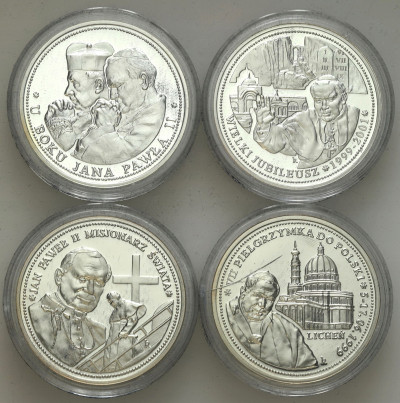 Medal. Jan Paweł II Karol Wojtyła 2005 SREBRO zestaw 4 szt.