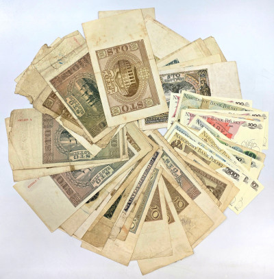 Polska, zestaw banknotów, 70 sztuk
