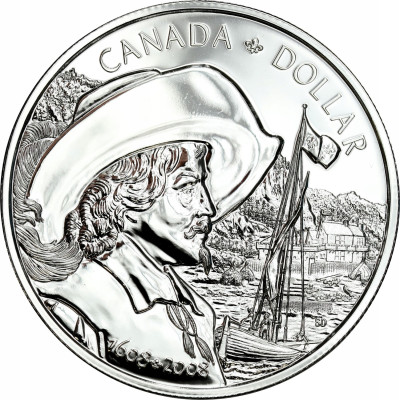 Kanada. 1 dolar 2008, 400-lat Quebec – SREBRO