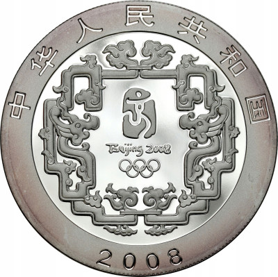 Chiny. 10 Yuan 2008 Olimpiada Pekin - uncja SREBRO