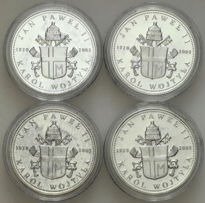 Medal. Jan Paweł II Karol Wojtyła 2005 SREBRO zestaw 4 szt.