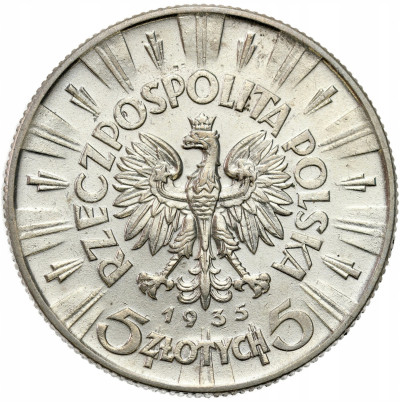 II RP. 5 złotych 1935 Piłsudski – BARDZO ŁADNY