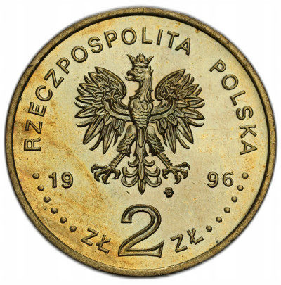 III RP. 2 złote 1996 Zygmunt II August - NAJRZADSZE - PIĘKNE