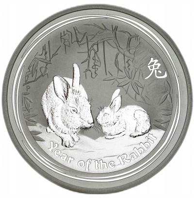 Australia 2 dolary 2011 rok królika - SREBRO 2 UNCJE