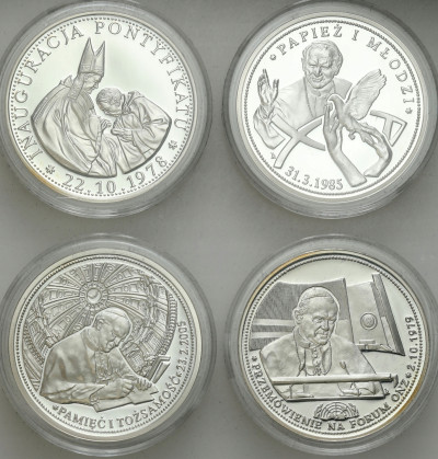 Medal. Jan Paweł II Karol Wojtyła 2005 SREBRO zestaw 4 szt.