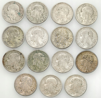 II RP. 2 złote 1932-1934 Głowa Kobiety, SREBRO – 15 szt