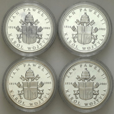 Medal. Jan Paweł II Karol Wojtyła 2005 SREBRO zestaw 4 szt.
