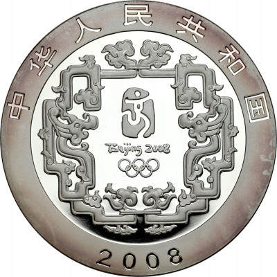 Chiny. 10 Yuan 2008 Olimpiada Pekin - uncja SREBRO