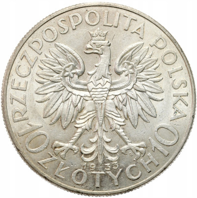 II RP. 10 złotych 1933 głowa kobiety – BARDZO ŁADNE