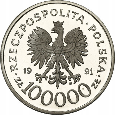 100.000 zł 1991 Narvik, Żołnierz Polski – SREBRO