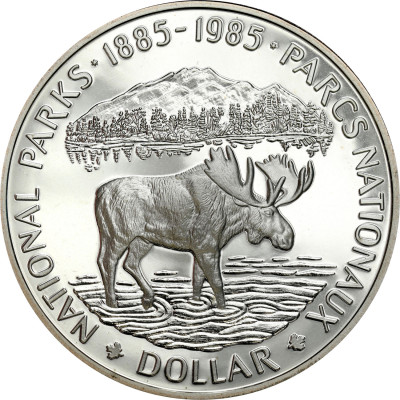 Kanada. 1 dolar 1985 Parki Narodowe – SREBRO