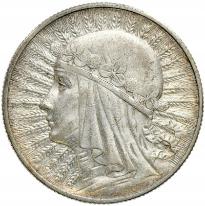 II RP. 5 złotych 1932 głowa kobiety bez znaku