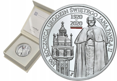 10 złotych 2020 -100. rocznica urodzin Świętego Jana Pawła II – SREBRO