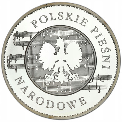 Polskie Pieśni Narodowe - zestaw 3 medali - SREBRO pozłacane