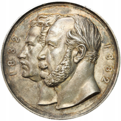 Śląsk. Medal - 50 rocznicy Śląskiego Towarzystwa Wyścigów Konnych 1882