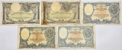 100 – 500 złotych, zestaw 5 sztuk