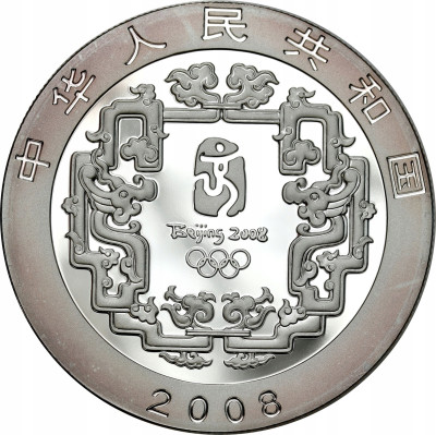 Chiny. 10 Yuan 2008 Olimpiada Pekin - uncja SREBRO