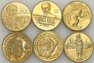 2 złote GN 1998-2000 - zestaw 6 sztuk