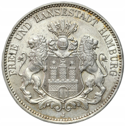 Niemcy, Hamburg. 3 marki 1914 J, Hamburg