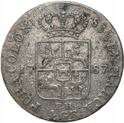 Stanisław August Poniatowski. Złotówka (4 grosze) 1787 EB, Warszawa