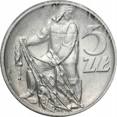 PRL. 5 złotych 1974 Rybak – PIĘKNE