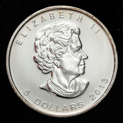 Kanada. 5 dolarów 2013 Liść Klonu – UNCJA SREBRA