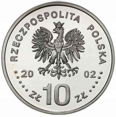 10 złotych 2002 August II Mocny popiersie – SREBRO