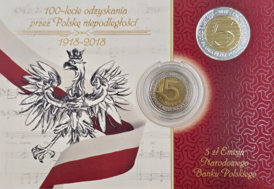 Seria Odkryj Polskę - 5 złotych okolicznościowe - 100-lecie niepodległości