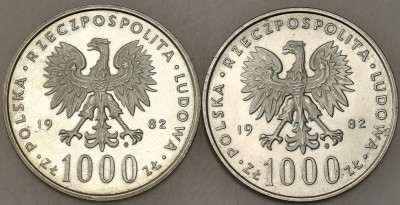 PRL - 1000 złotych 1982 Papież - zestaw 2 sztuk - SREBRO