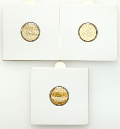 III RP. 1 grosz 2007, SKRĘTKA, ODWROTKA – 3 szt