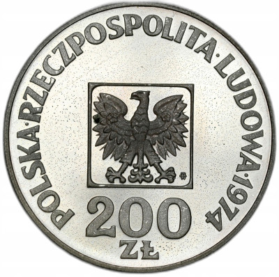200 złotych 1974 mapa XXX lat PRL– lustrzanka