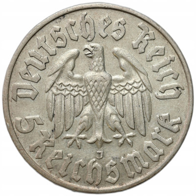 Niemcy. III Rzesza. 5 marek 1933 J, Hamburg - Marcin Luter – RZADKIE