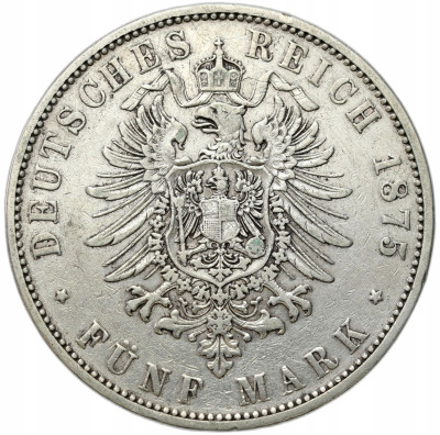 Niemcy, Wirtembergia. Karol (1864–1891) . 5 marek 1875 F, Stuttgart