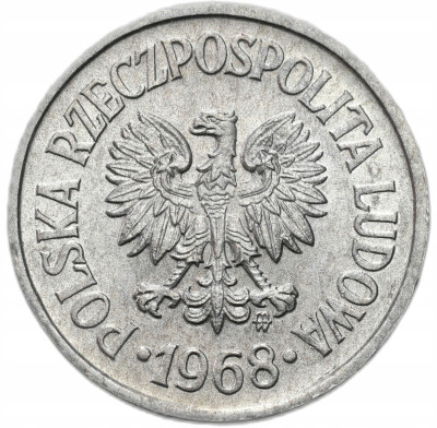 PRL. 10 groszy 1968 – Z RULONU BANKOWEGO