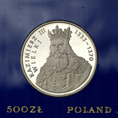 500 złotych 1987 Kazimierz III Wielki - SREBRO