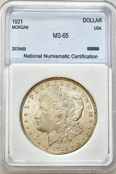 USA. 1 dolar 1921 Filadelfia NNC MS65 - SREBRO