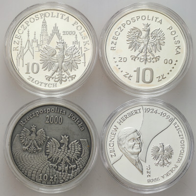 III RP 10 złotych 2000 - 2008 - zestaw 4 sztuk – SREBRO