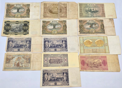 20-500 złotych 1929-1948 – 13 szt