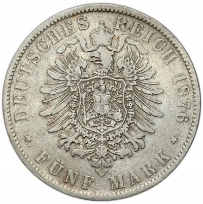 Niemcy, Bawaria. Ludwik II (1864–1886). 5 marek 1876 D, Monachium
