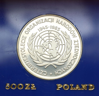 500 złotych 1985 40 lat ONZ