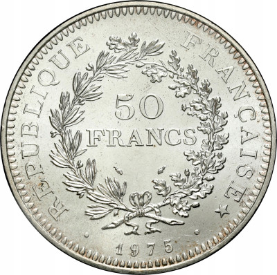 Francja. 50 Franków 1975, Herkules – SREBRO