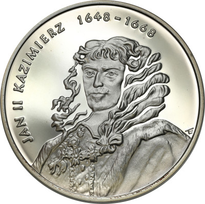 10 złotych 2000, Jan II Kazimierz popiersie – SREBRO
