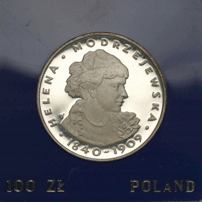 100 złotych 1975 Helena Modrzejewska – SREBRO
