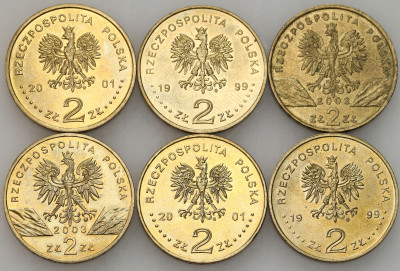III RP. 2 złote GN 1999 - 2003 - zestaw 6 sztuk