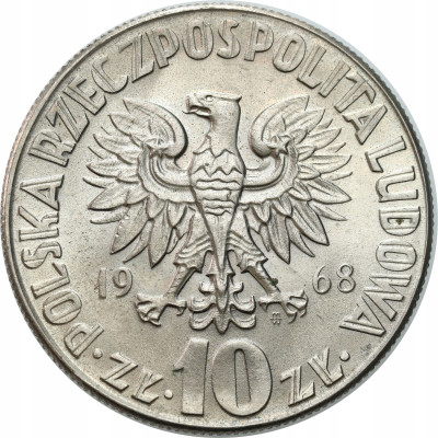 PRL. 10 złotych 1968 Kopernik – Z RULONU – RZADKIE