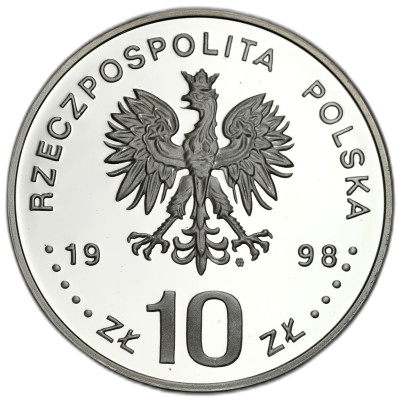 10 złotych 1998 Zygmunt III Waza półpostać – SREBRO