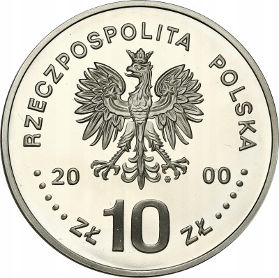 10 złotych 2000 Jan II Kazimierz popiersie – SREBRO